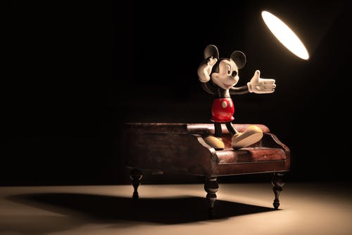 Mickey Sitting on Grand Piano