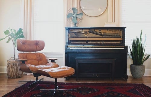 Upright Piano in Study